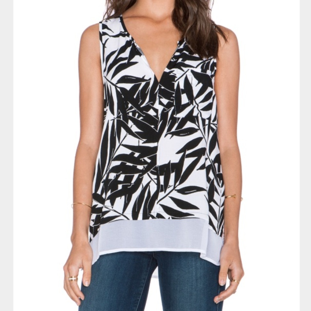 Sanctuary leaf print layered tank top